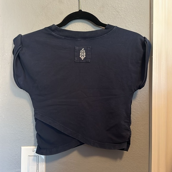 NWOT Free People Hot Shot Crossover Top in Midnight Navy - Picture 5 of 5